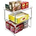 thumbnail image 3 of Sorbus Stackable Shelves for Cabinets & Countertop - Storage Shelf Organizer Stand Racks- Foldable Shelves for Undersink, Kitchen Cabinets, Pantry, Countertops, Clear Plastic/Metal, 3 of 15
