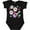 AB-Black, variant on Day of the Dead Owl Sugar Skulls and Guitar Boys or Girls Baby Bodysuit