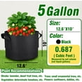 thumbnail image 2 of PHYEX 12-Pack 5 Gallon Black Grow Bags, Aeration Fabric Pots with Durable Handles, Come with 12 Pcs Plant Labels, 2 of 7