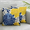 thumbnail image 3 of COMIO  Decorative Throw Pillow Covers Blue Yellow Pillow Covers Couch Pillow Covers for Sofa Living Room Outdoor Throw Pillow Cover Floral Flower Farmhouse Pillowcase, 3 of 5
