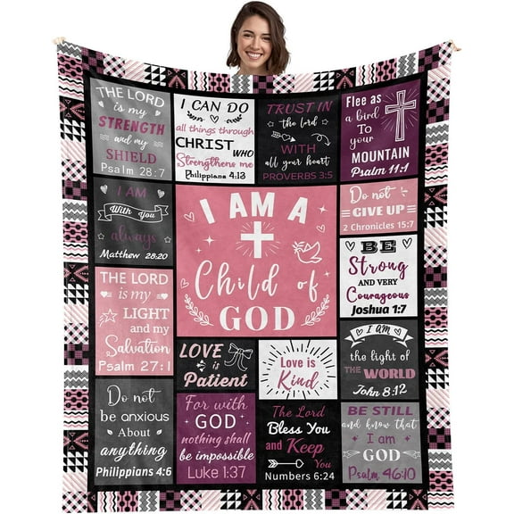 Christian Gifts for Women, Inspirational Religious Graduation Gifts, Baptism Confirmation Gifts for Girls, Prayer Blanket for Women, Birthday Gifts for Christians, Bible Verse Blanket 60"x50"