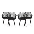 thumbnail image 1 of Christopher Knight Home Chaise de Salle à Manger Extérieure Delia (Ensemble de 4), Noir, 1 of 4