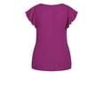 thumbnail image 2 of City Chic Women's Plus Size Zip Fling Shot Sleeves Relaxed Fit Top, 2 of 5