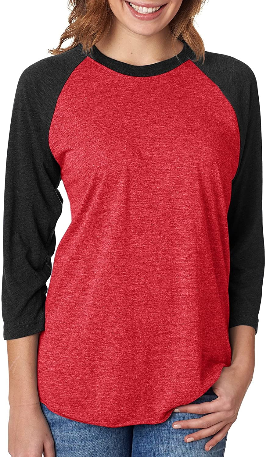 Mens Clementine Tri-Blend 3/4-Sleeve Raglan Tee