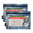 thumbnail image 5 of FORMRS 2 Pack Pencil Pouch for 3 Ring Binder with Clear Window Zipper Case, Night Floating Whale, 5 of 6