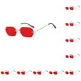 thumbnail image 1 of Gafas de sol sin montura Qarigey para hombre y mujer metal octogonal, 1 of 6
