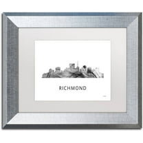 Trademark Fine Art 'Richmond Virginia Skyline WB-BW' Canvas Art by Marlene Watson, White Matte, Silver Frame