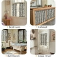 thumbnail image 4 of Floral Linen Tier Curtains 24 Inch Farmhouse Cafe Curtains Rod Pocket Country Flower Drapes for Small Windows for Kitchen Laundry Room Bathroom RV 2 Panels Light Filtering Black, 4 of 8