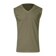 thumbnail image 3 of fatyb Tank Tops for Men V Neck Sleeveless Cotton Linen Shirts Mens Lightweight Vacation Beach Muscle Tee, 3 of 5