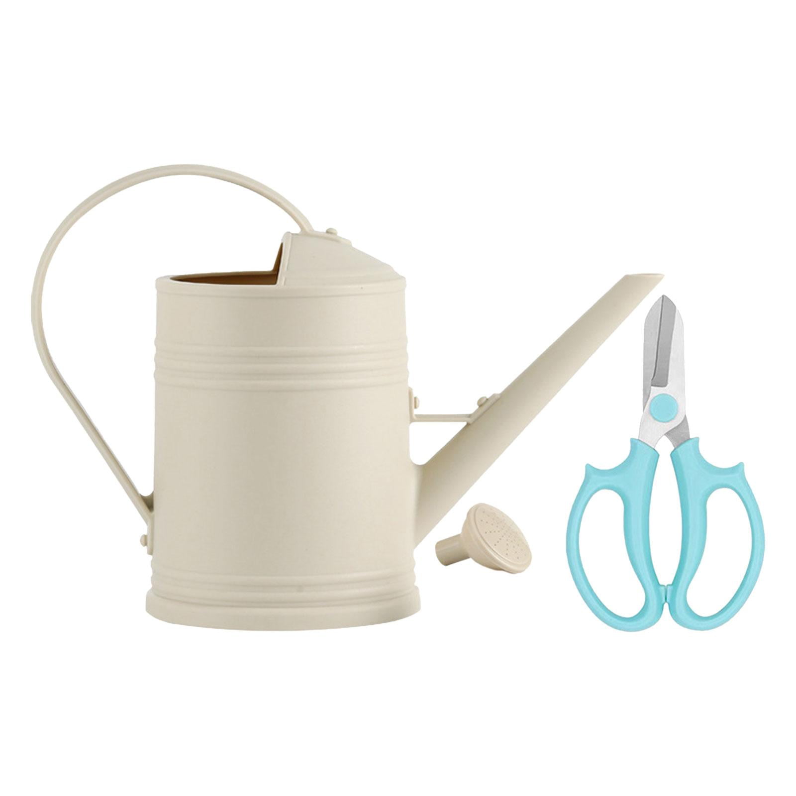 koolsoo 2L Garden Watering Can Watering Pot Removable Nozzle Watering Bottle Sturdy Gardening Tool for Watering Plants Garden Flowers beige