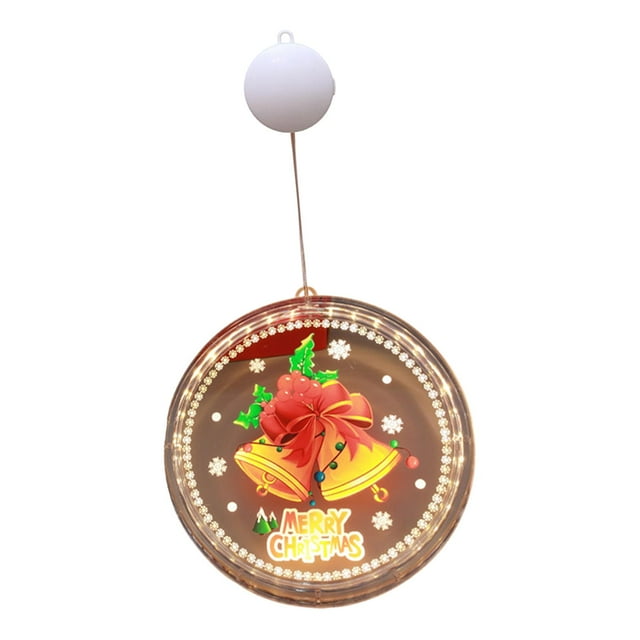 Luz navideña para ventana, decoración, luz navideña, regalos para niños, lámpara LED para colgar en la pared campana de navidad Yuyangstore Luz colgante de ventana