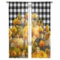 thumbnail image 3 of Yellow Trees Fall Sheer Curtains 96 Inches Long 2 Panels Set, Window Sheer Curtains for Living Room/Bedroom, Autumn Hills Thanksgiving House Rustic Plaid Light Filter Rod Pocket Curtain 52''x96''x2, 3 of 7