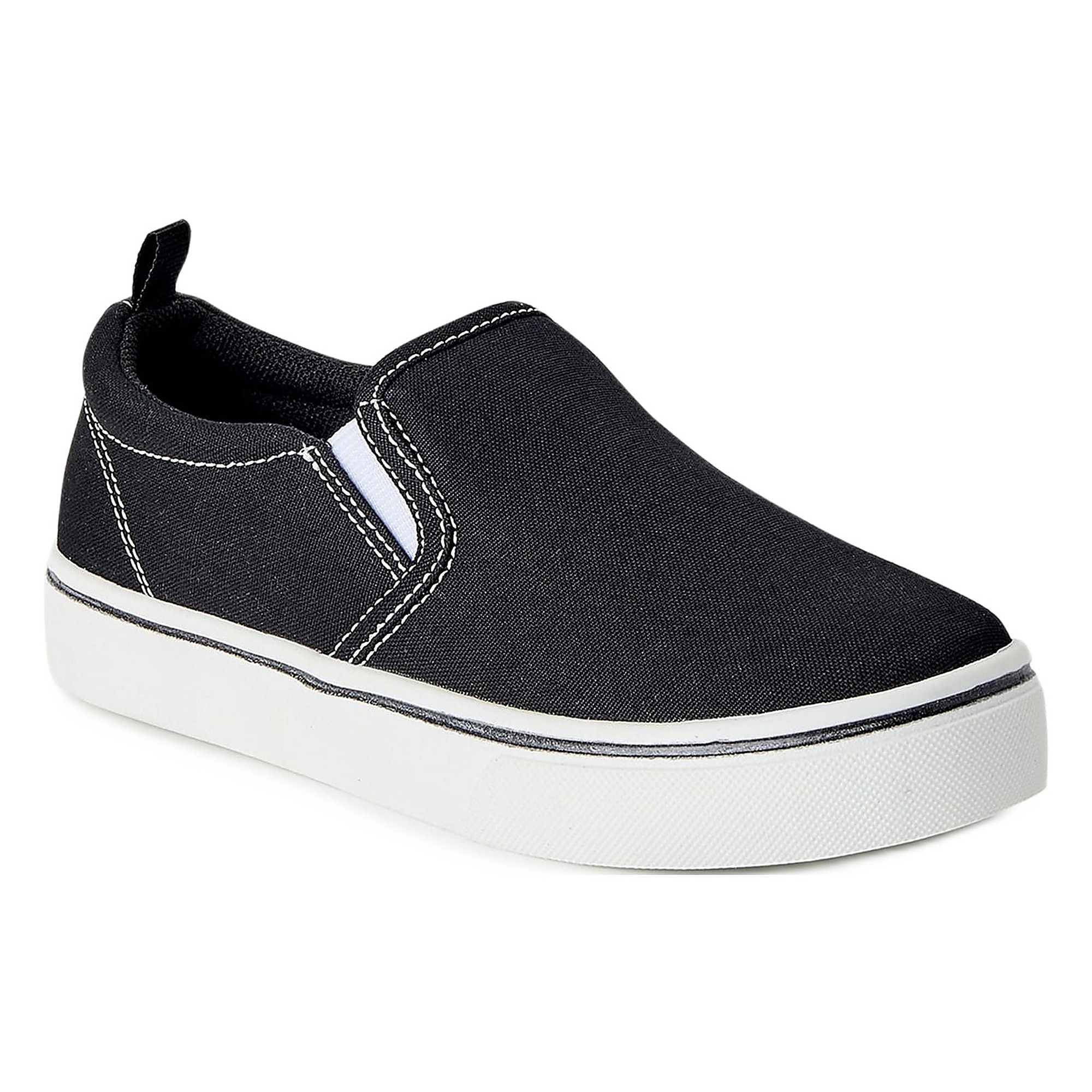 Wonder Nation Boys Casual Slip-On Sneakers, Black photo 1