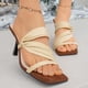 thumbnail image 2 of Mujeres Zapatillas Del Nudo de la Pata Abierta Del Dedo Del Pie de la Mula de Satén, Zapatillas Casuales Cómodas de la Primavera Del Verano Del Tamaño Más de las Mujeres, 2 of 9