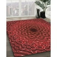 thumbnail image 3 of Ahgly Company Machine Washable Indoor Round Transitional Grapefruit Red Area Rugs, 3' Round, 3 of 7