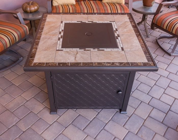 AZ Patio Heaters Propane Square Tile Top Fire Pit