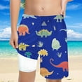thumbnail image 2 of MEZZALL Boys Shark Printed Swimming Shorts With Lace Up High Waisted Loose Casual Swim Trunks Summer Beach Vacation Pool 7Y Breathable Kids Wear, 2 of 5