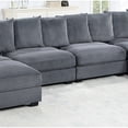 thumbnail image 2 of Living Room Furniture: Dark Gray Corduroy Armchair Without Arms, Cushion, Wood Contemporary Style Armless Chair With Soft Cushion And Legs, 2 of 5