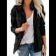 thumbnail image 3 of Chaqueta Utilitaria de Otoño para Mujer: Cuello Alto, Color Liso, Corte Holgado, de Cremallera y Múltiples Bolsillos Negro L, 3 of 8