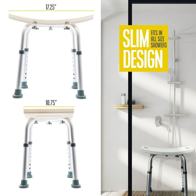 Shower chair with Adjustable Height Tool Free Portable Anti Slip