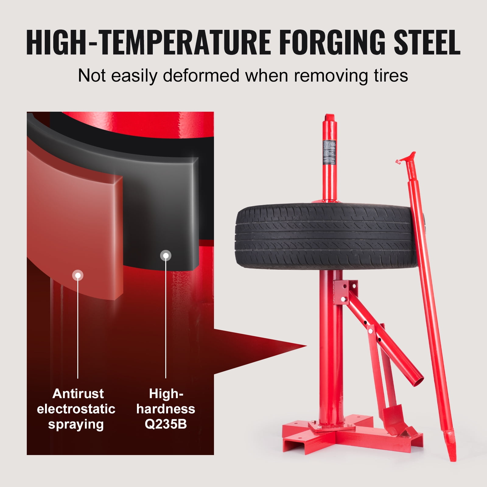 KFFKFF Manual Tire Changer Bead Breaker Tool Portable Fits Car Truck Motorcycle
