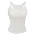 thumbnail image 3 of SHITINN Lace Half Camisole for Women Teen Camisoles with Shelf Bra Women's Solid Color Block Seamless Camisole Tank Top with Built In Bra Pad Ribbed Knit Sleeveless Shirt, 3 of 8