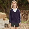 thumbnail image 2 of Kids Cardigan Jacket Boy Girl Buttons Soft Knitted Sweaters Button Down Knit Jackets Dark Blue 2-3 Years, 2 of 6