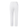 thumbnail image 6 of WTXUE Women's Pants, Womens Trousers Women Solid Botton Trouser Pant Casual Baggy Elastic Waist Trouser Wide Leg Pant with Pocket, Slacks Linen Pants Women Pantalones De Mujer, 3-White, 6 of 6