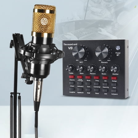 SWETRACE 1 Set Professional Sound Card for Live Streaming with Dual DSP Chip and Volume Adjustment in 12.5x10.5cm
