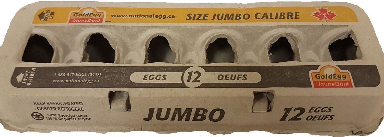 GoldEgg Jumbo White Eggs, 12 Count