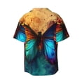 thumbnail image 5 of KLL Vibrant Rainbow Butterfly A Print Men's Shirt Short Sleeve Button Down Summer Cuba Beach Shirts- 3X-Large, 5 of 5