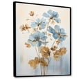 thumbnail image 2 of Designart "Blooming Geraniums In Beige And Blue I" Geraniums Floater Framed Wall Art Living Room, 2 of 5