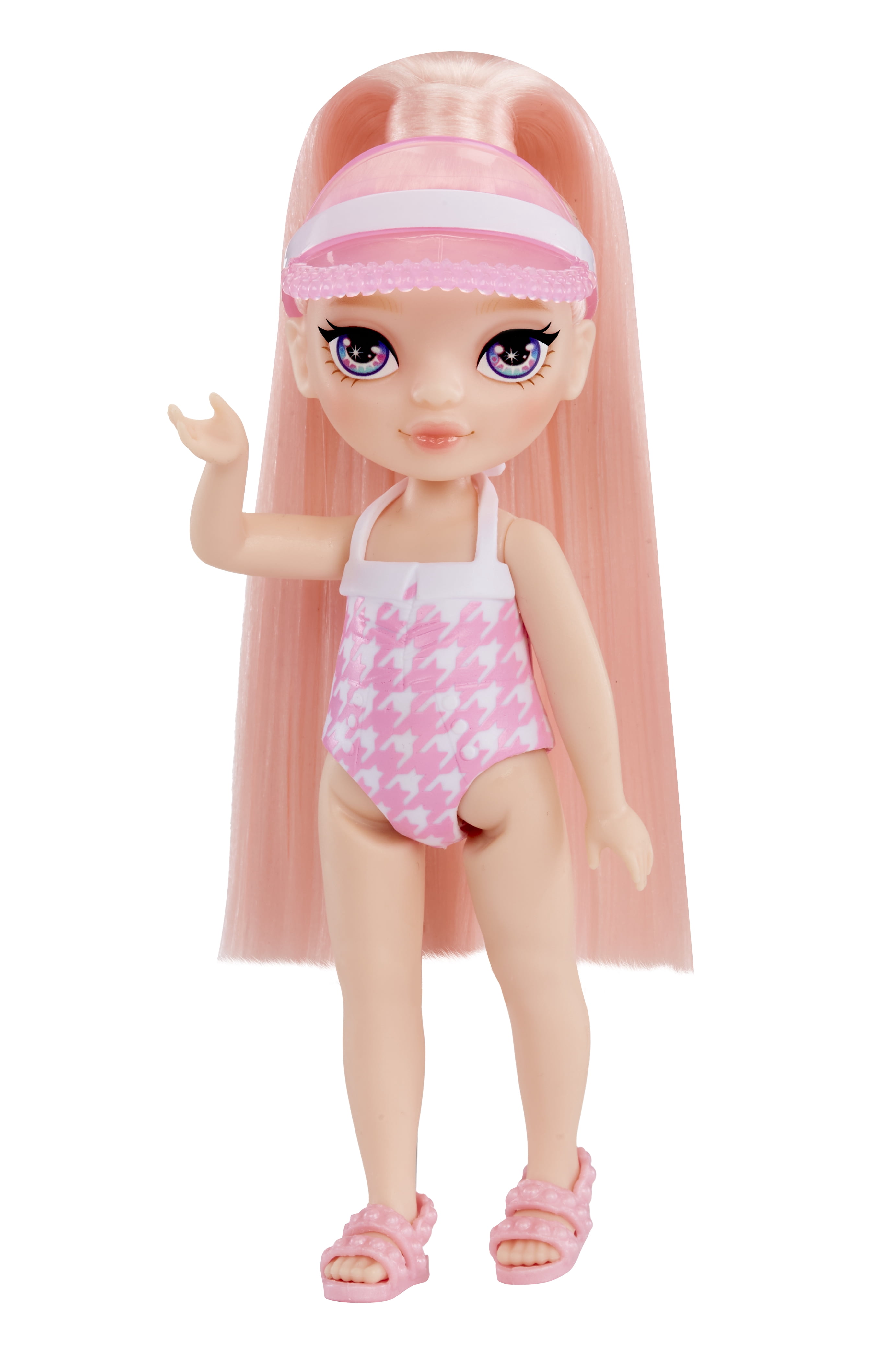 Rainbow High Littles Pool Day Playset + Small Doll (Pink 5.5”), Pool with Rainbow Slide,Kids Gift Ages 4+