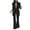 Black 12075, variant on OWMEOT Blazer Sets Women 2 Piece Outfits Business Casual Outfits Dressy Blazer Jackets and Wide Leg Flares Suits Set Work Clothes