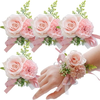 YSOJMAN Blush Pink Wrist Corsage Wristlet and Boutonniere Set for Wedding  Bridesmaid Mother Grandmother for Bridal Shower Wedding Artificial Roses