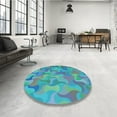 thumbnail image 4 of Ahgly Company Machine Washable Indoor Rectangle Transitional Glacial Blue Ice Blue Area Rugs, 8' x 10', 4 of 7