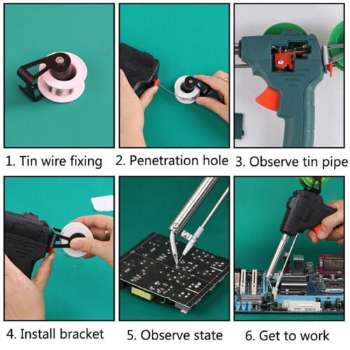 Soldering Gun Kit 60W Auto Solder Feed Hand-Held Soldering Iron Welding Gun Tool