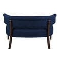 Jared Roll Arm Tufted Bench Settee, Midnight Blue