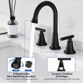 thumbnail image 2 of Bathroom Faucets for Sink 3 Hole,  Matte Black Bathroom Sink Faucet with Pop-up Drain and Supply Lines, Stainless Steel Lead-Free Widespread Faucet for Vanity RV Farmhouse Sink, 2 of 13
