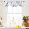 thumbnail image 3 of Coastal Purple Tie Up Valance Curtains for Windows, Kitchen Curtains Window Treatments, Ocean Coral Starfish Jellyfish Seahorse Short Window Shades Valances for Bedroom Bathroom Cafe 42"x12", 3 of 8