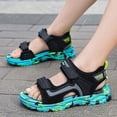 thumbnail image 6 of LNMQLPDBS Toddler Boy Summer Shoes Beach Shoes for Kids Color Block Soft Sole Comfort Lightweight Boys and Girls Casual Shoes Fashion Sandals with Adjustable Double Band Kids Sandals, 6 of 8