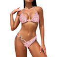 thumbnail image 1 of Aayomet Womens Bathing Suits Bikini Set Three Point Off Back Tie Funny Bikini Swimsuit (Pink, L), 1 of 5