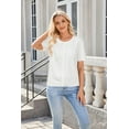 thumbnail image 3 of Arach&Cloz Women's 2025 Summer Lightweight Cropped Cardigan Short Sleeve Crew Neck Bolero Shrug Casual Top, 3 of 6