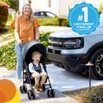 thumbnail image 3 of Ford Bronco HighGear Stroller by Bright Starts, Lightweight Foldable Stroller with Sport Details, Large Storage Basket, Anti-Shock & Lockable Wheels, Unisex Area 51 Blue/Green, 3 of 5
