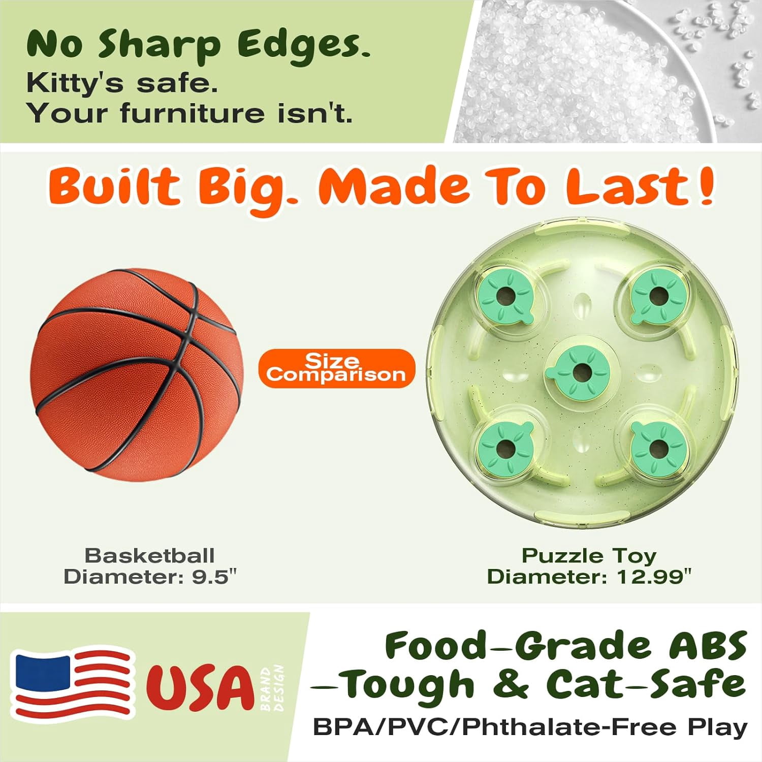 KADTC Cat Puzzle Toy, Large Size, 2 Ways to Play, Treat Puzzle & Foraging Balls for Indoor Cats, Kitten Enrichment Toy, Interactive Brain-Teasing Game