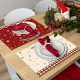 thumbnail image 5 of Christmas Placemats Set of 6 Red White Merry Christmas Table Mats Kitchen Mat for Dining Table Washable Linen Xmas Tree Gingerbread Dining Place Mat Table Decoration for Holiday Decor 12 x 18inch, 5 of 6