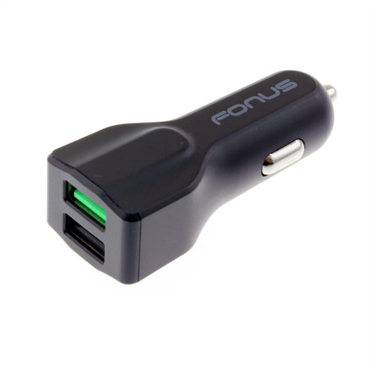Type-C 3ft Metal USB Cable w 2-Port USB 30W Car Charger E3L for Motorola Moto G7 Power Play G6 - Nokia 3.1, 7.1, 8, Plus - OnePlus 5T, 6, 6T, 7 Pro - Razer Phone 2 - RED Hydrogen One