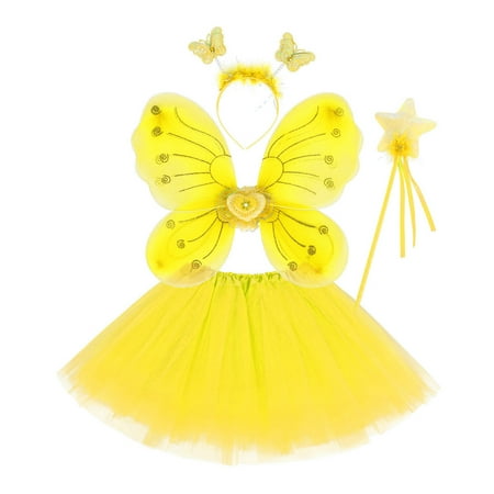

JDEFEG New Clothes for Babies Baby Girls Soft Fluffy Tutu Skirt Toddler Party Carnival Dance Girl Mesh Tutu Princess Skirt Hairband 4Pcs Set Baby Girl Footie Yellow One Size