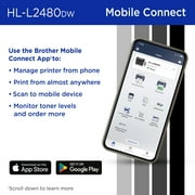 Brother Wireless HL-L2480DW Compact Monochrome Multi-Function Laser Printer with Print, Copy and Scan, Duplex and Mobile Printing