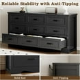 thumbnail image 6 of FANRAL 9 Drawer Dresser for Bedroom,Modern Wooden Chest of Drawers,Large Dresser for closet,Black Dresser, 6 of 7